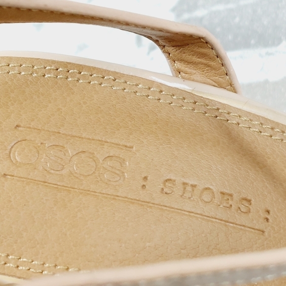 ASOS Cream Buckle Ankle Strap Summer Heeled Sandals O622 - Picture 10 of 16